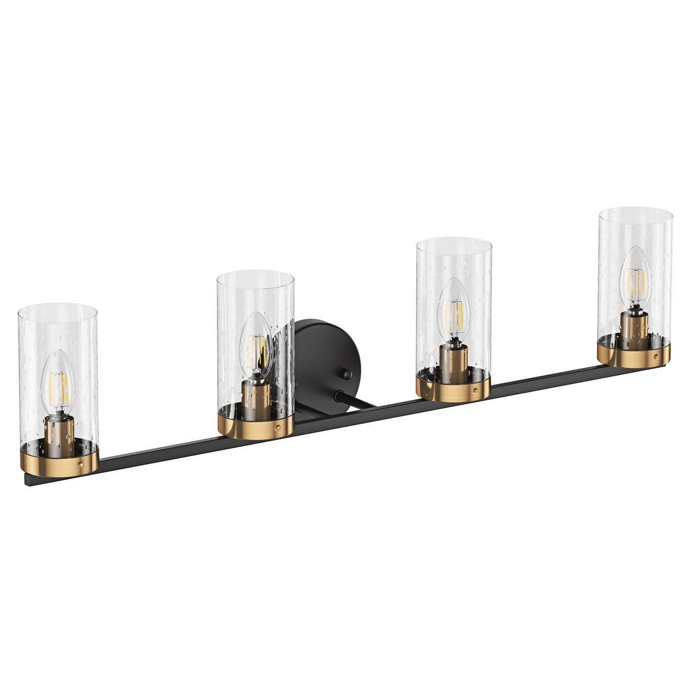 Aiwen 4-Light Bathroom Light Fixtures Modern over Mirror Wall Lamp with Clear Glass Shade Porch Wall Lamp