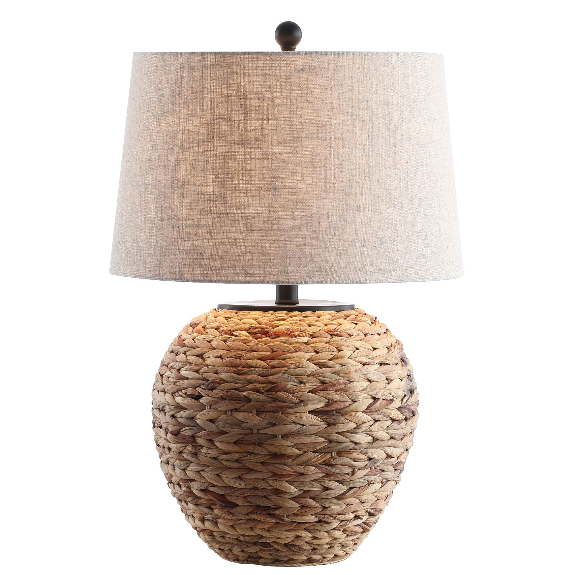 JYL6501A Alaro 24.5" Banana Leaf Basket LED Table Lamp Coastal Cottage Industrial Bedside Desk Nightstand for Bedroom Living Room Office College Bookcase LED Bulb Included, Natural