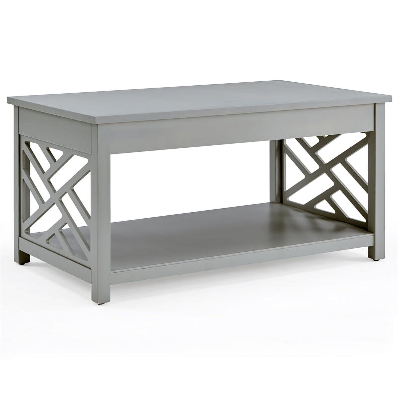 Alaterre Furniture Coventry 36 in. Solid Pine Wood Coffee Table, Traditional to Modern Design Accent Furniture, Gray