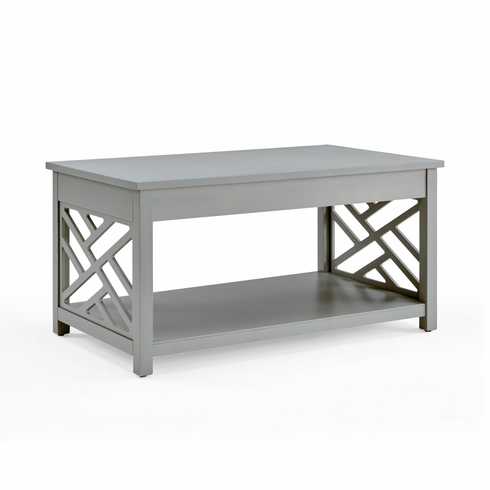 Alaterre Furniture Coventry 36 in. Solid Pine Wood Coffee Table, Traditional to Modern Design Accent Furniture, Gray