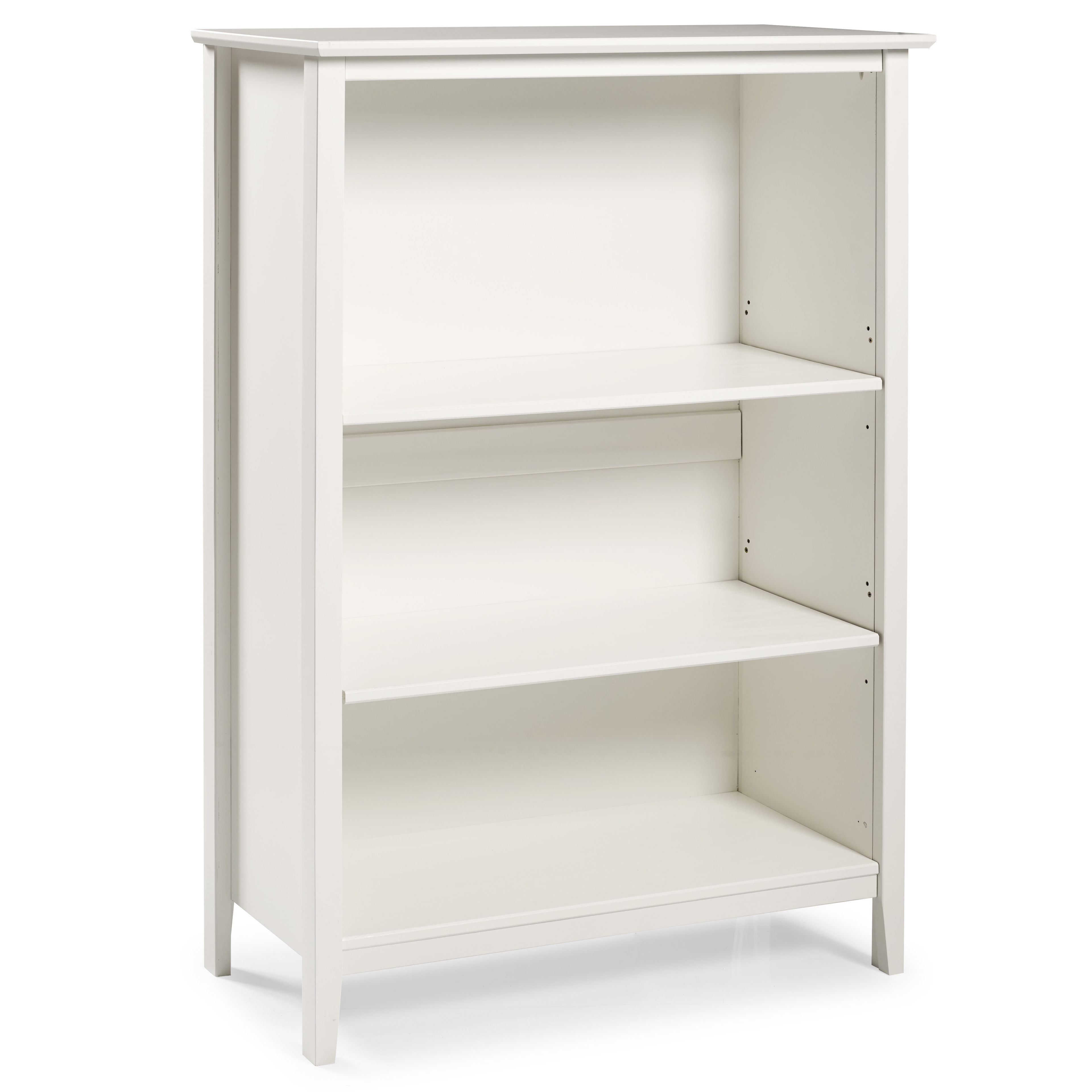 Alaterre Furniture Simplicity 48" Wood 3-Shelf Bookcase in White