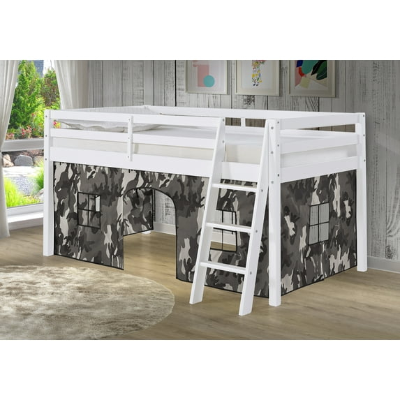 Alaterre Roxy Junior Loft - White with Gray Camouflage Tent