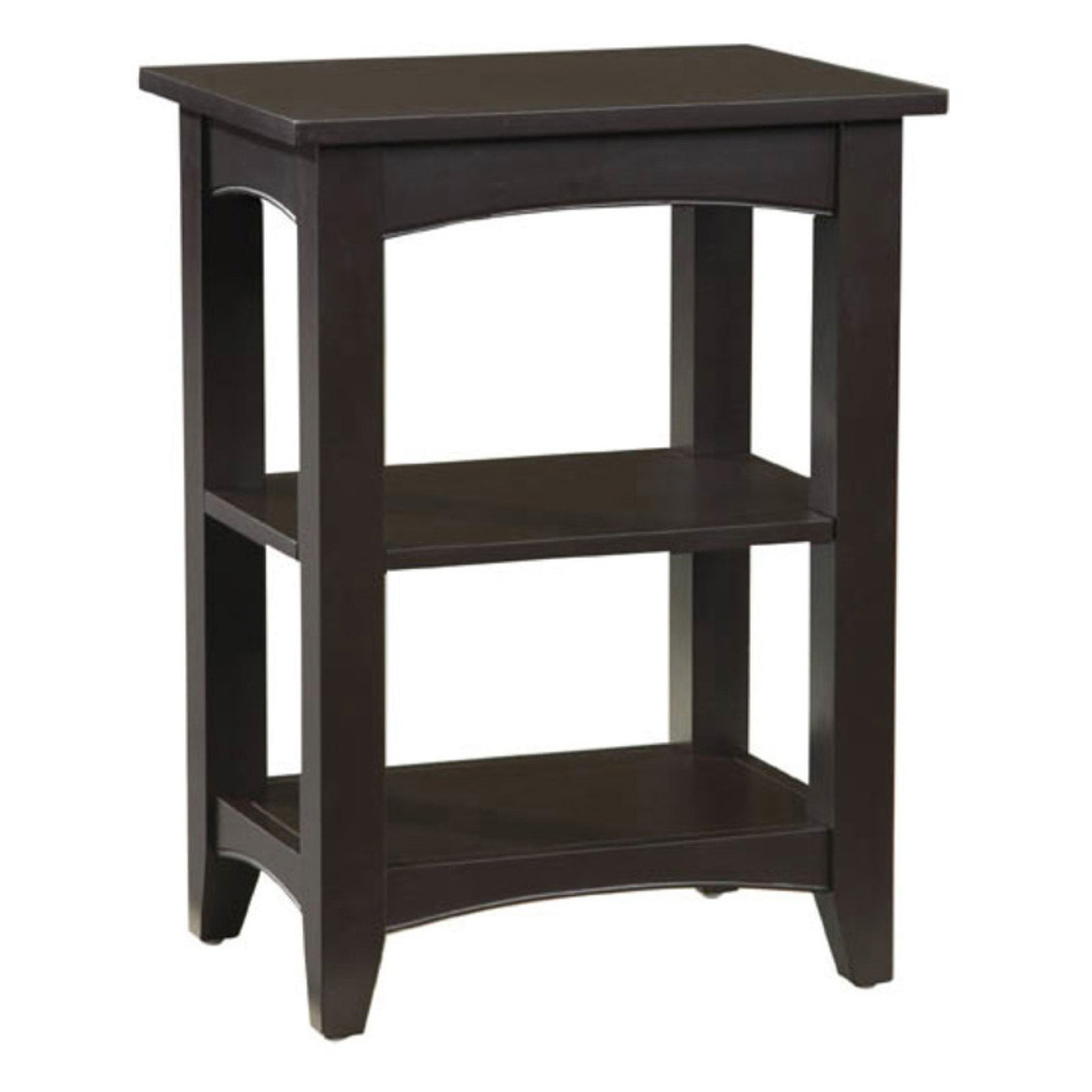 Alaterre Furniture Shaker Cottage 2-Shelf End Table, Chocolate Finish