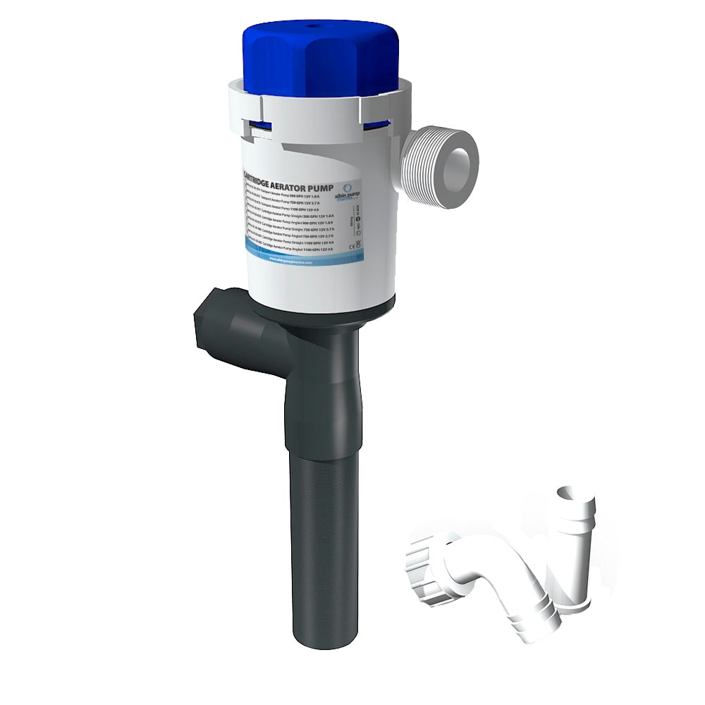 Albin 01-05-077 Twinport Aerator Pump - 12V, 500 GPH with Straight Tube