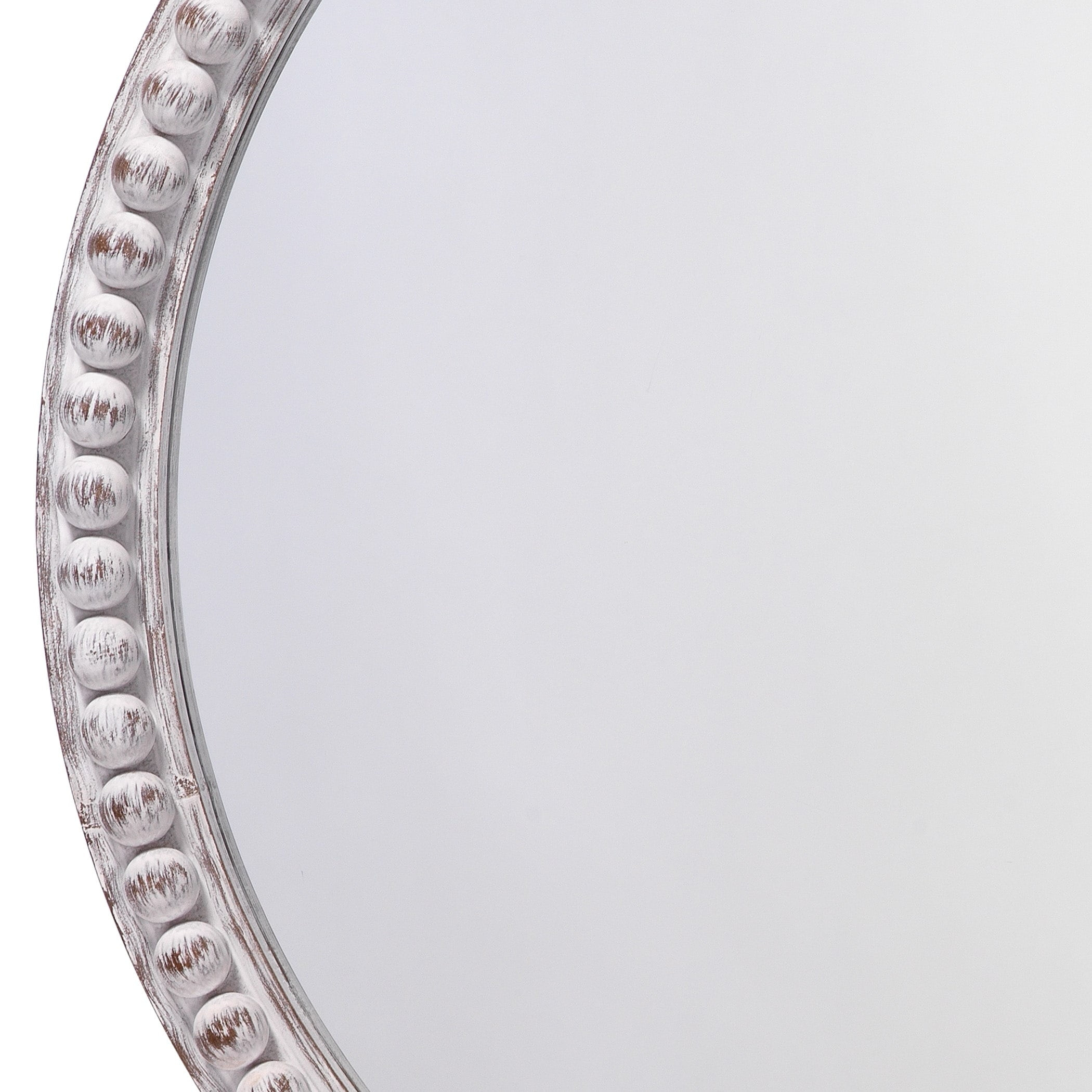 Alden Décor Claire Beaded Mirror Round