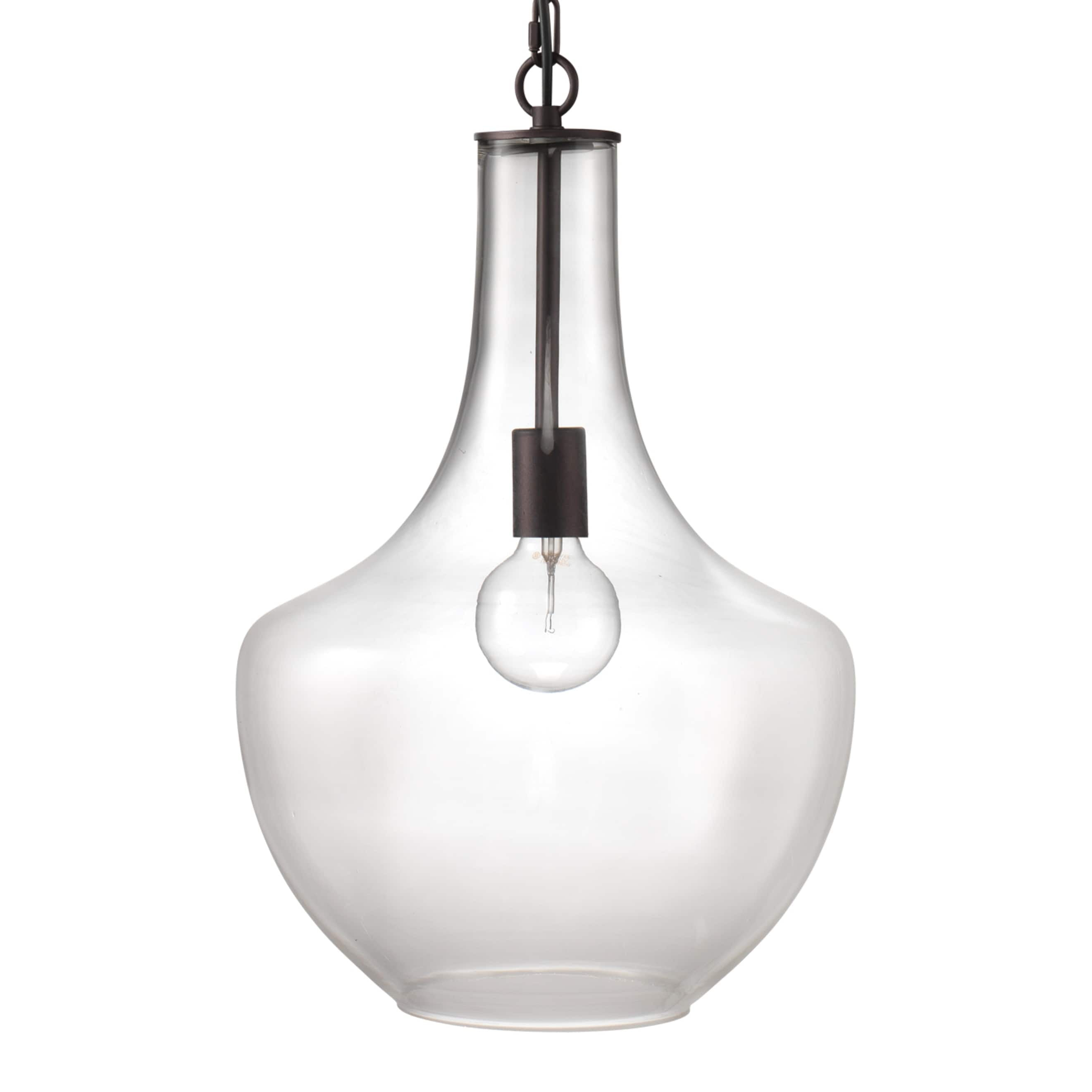 J&D Designs Sutton Transitional Glass Extremely Versatile Pendant in Clear