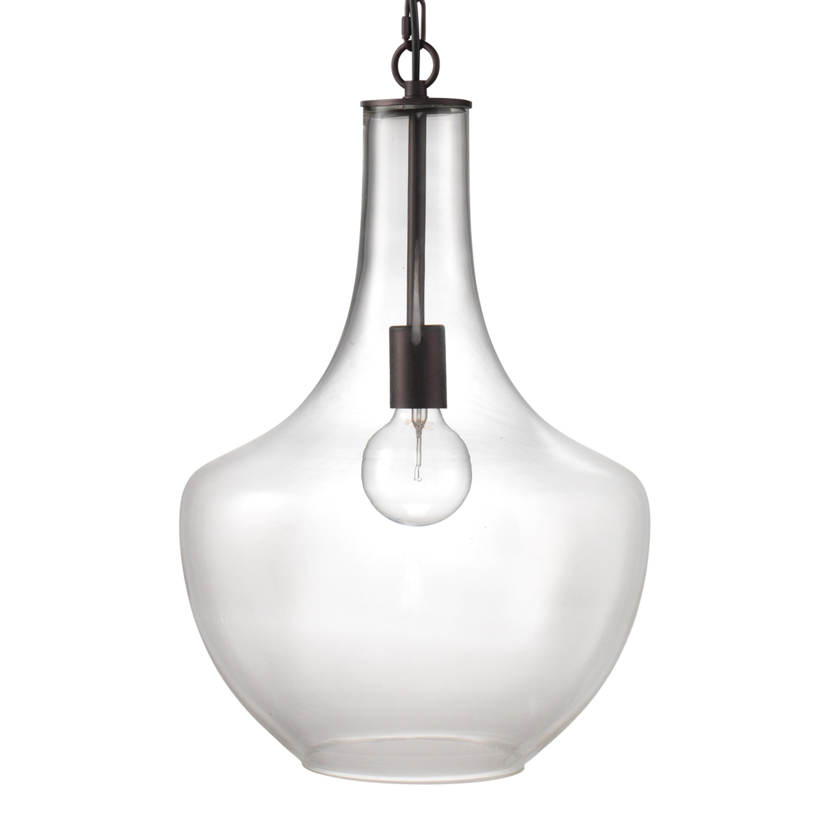 J&D Designs Sutton Transitional Glass Extremely Versatile Pendant in Clear
