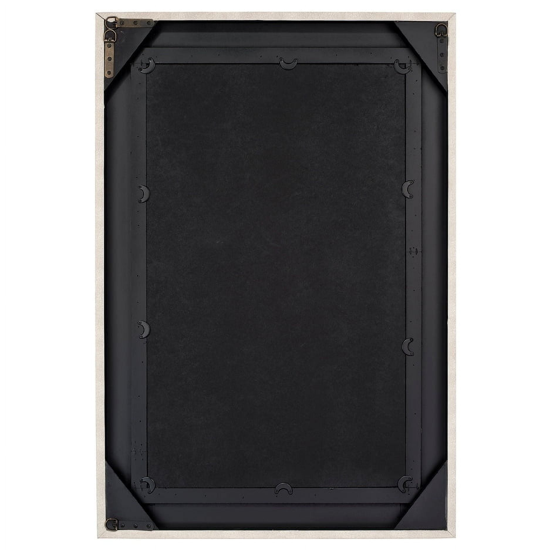 Alden Décor Esme Shagreen Rectangle Mirror, Grey Ivory/Black