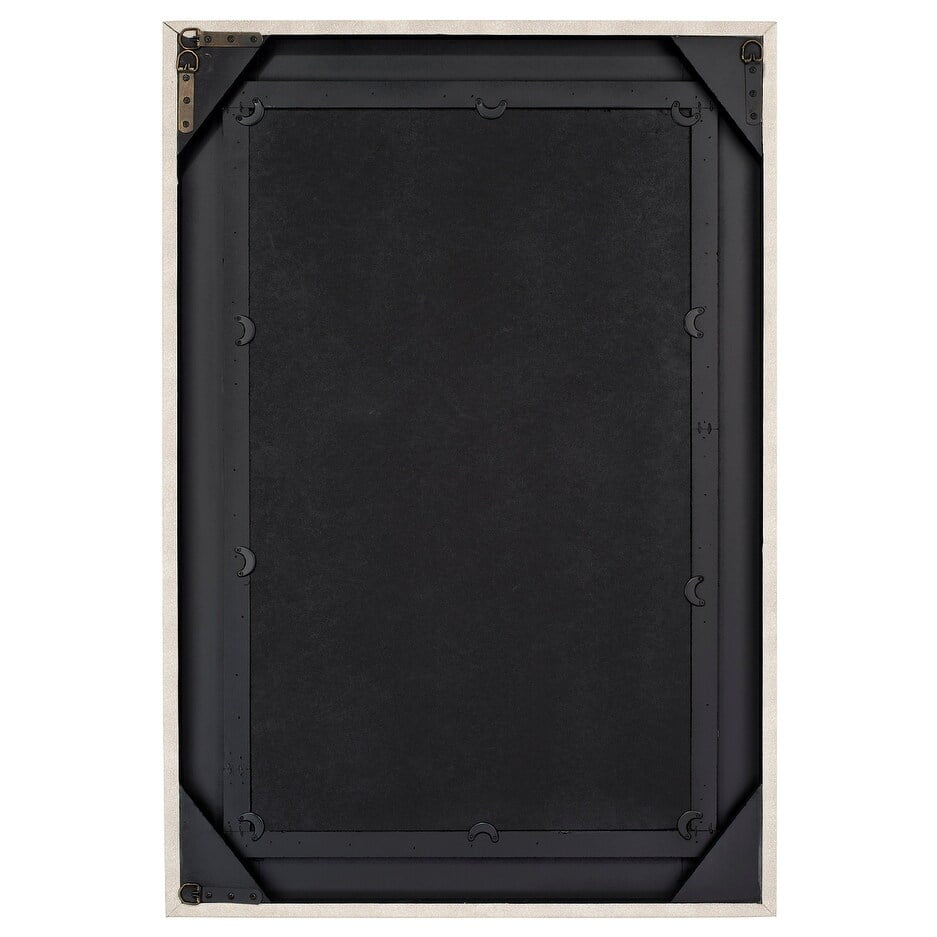 Alden Décor Esme Shagreen Rectangle Mirror, Grey Ivory/Black