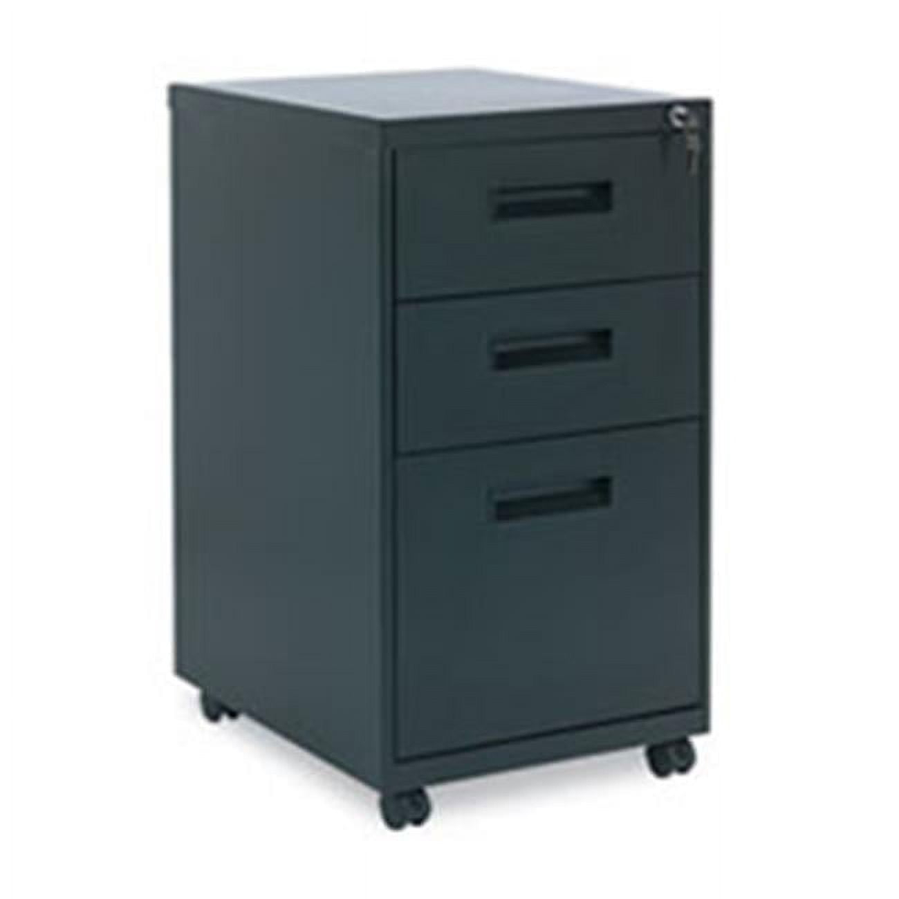 Alera PABBFBL 27.75 x 14.87 x 19.12 in. Three-Drawer Metal Pedestal File, Black