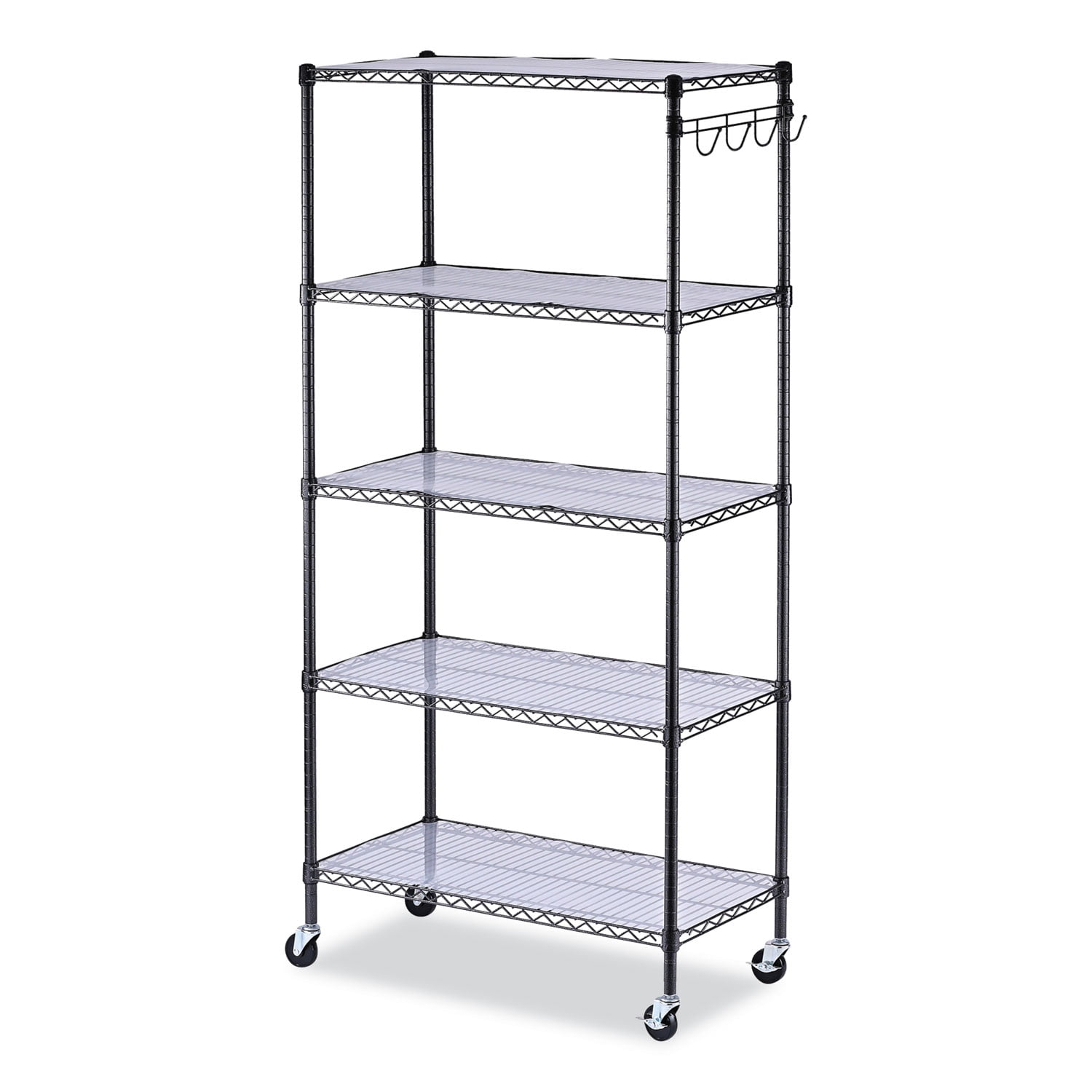 GEROBOOM 5- Wire Shelving Kit with Casters and  Liners  36w x 18d x 72h  Black Anthracite