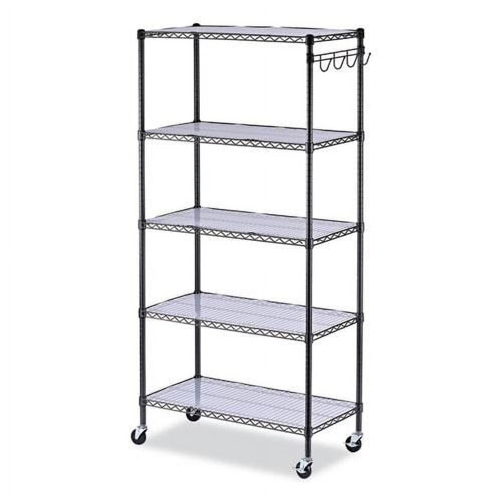 GEROBOOM 5- Wire Shelving Kit with Casters and  Liners  36w x 18d x 72h  Black Anthracite