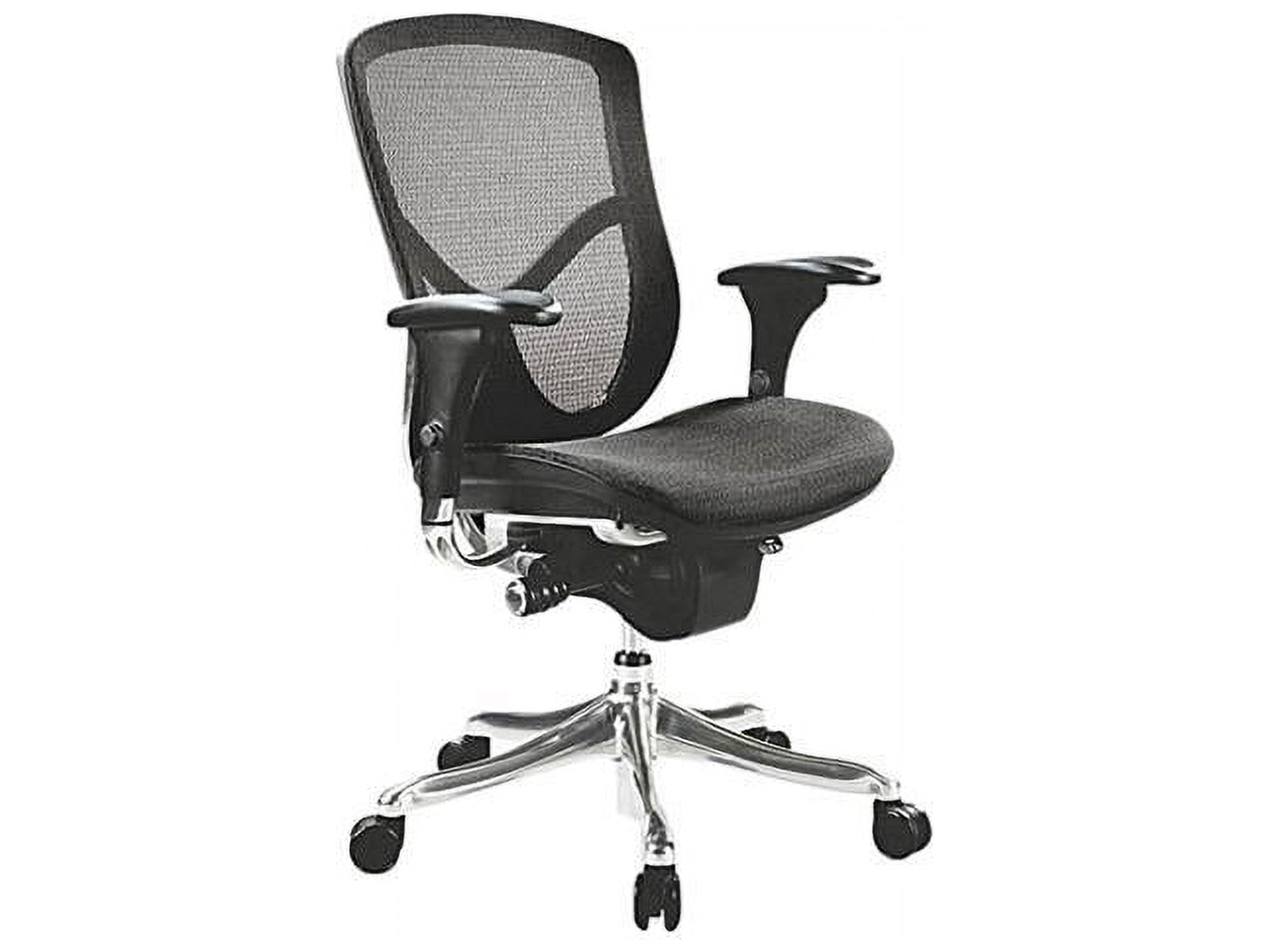Alera EQ Series Ergonomic Multifunction Mid-Back Mesh Chair, Supports Up to 250 lb, Black Seat/Back, Aluminum Base