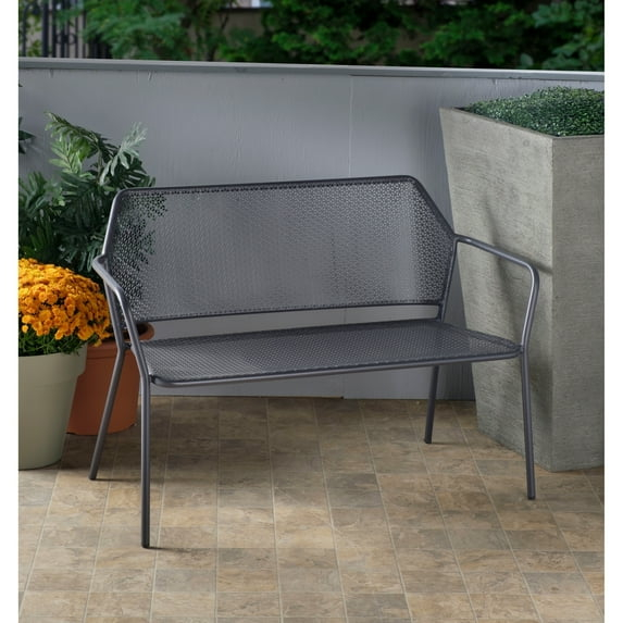 Alfresco Home Martini Patio Bench in Pencil Point