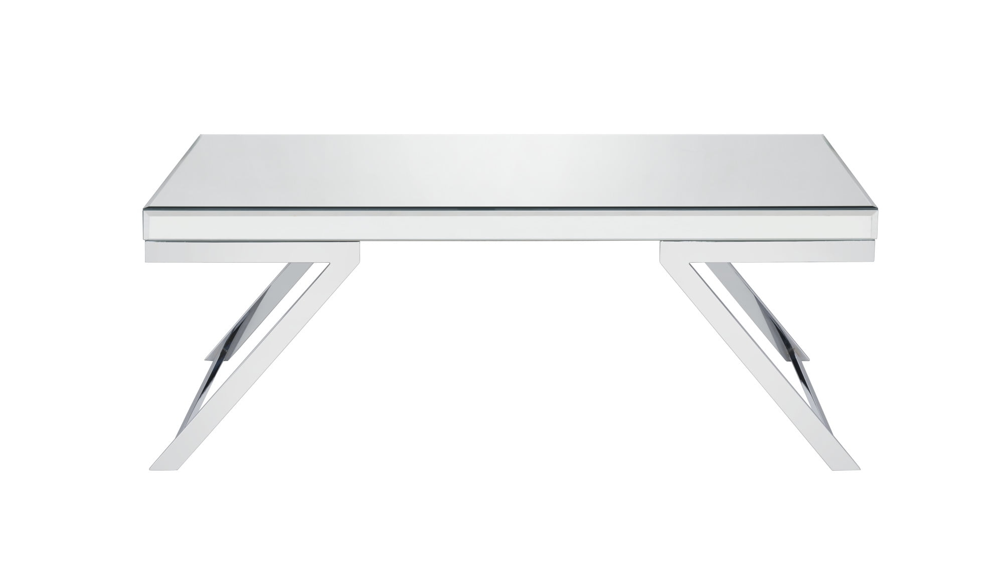 Alfresco Mirrored Glass and Chrome Metal Cocktail Table