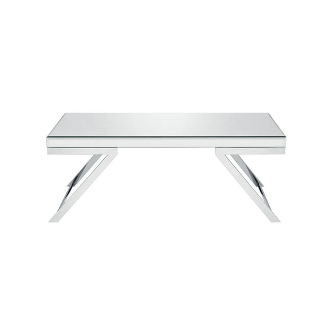 Alfresco Mirrored Glass and Chrome Metal Cocktail Table