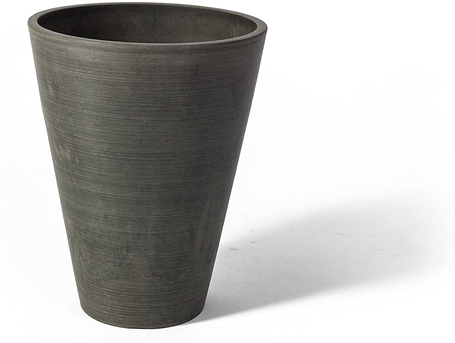 Algreen Valencia Round Taper Planter, Textured Charcoal, 10in
