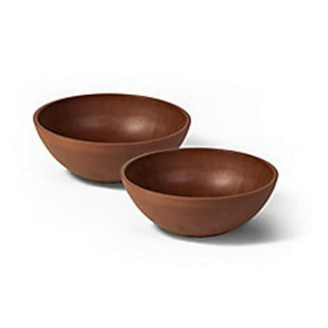 Algreen  Valencia Planter Bowl - Textured Terra Cotta - Pack of 2