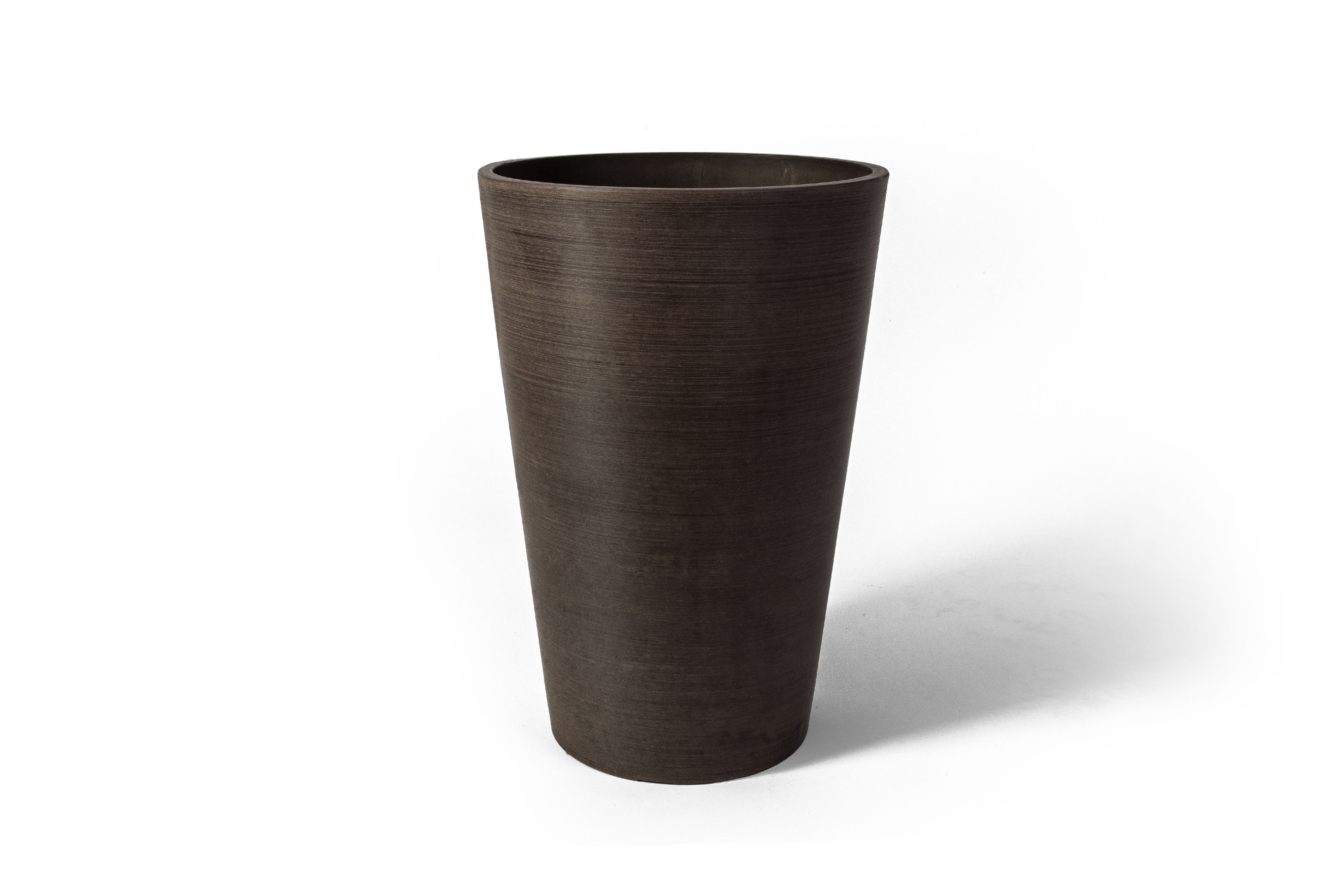 Algreen Valencia Planter, Round Taper Planter with Elevated Plant Shelf, 16-In.by 24-In., Spun Chocolate
