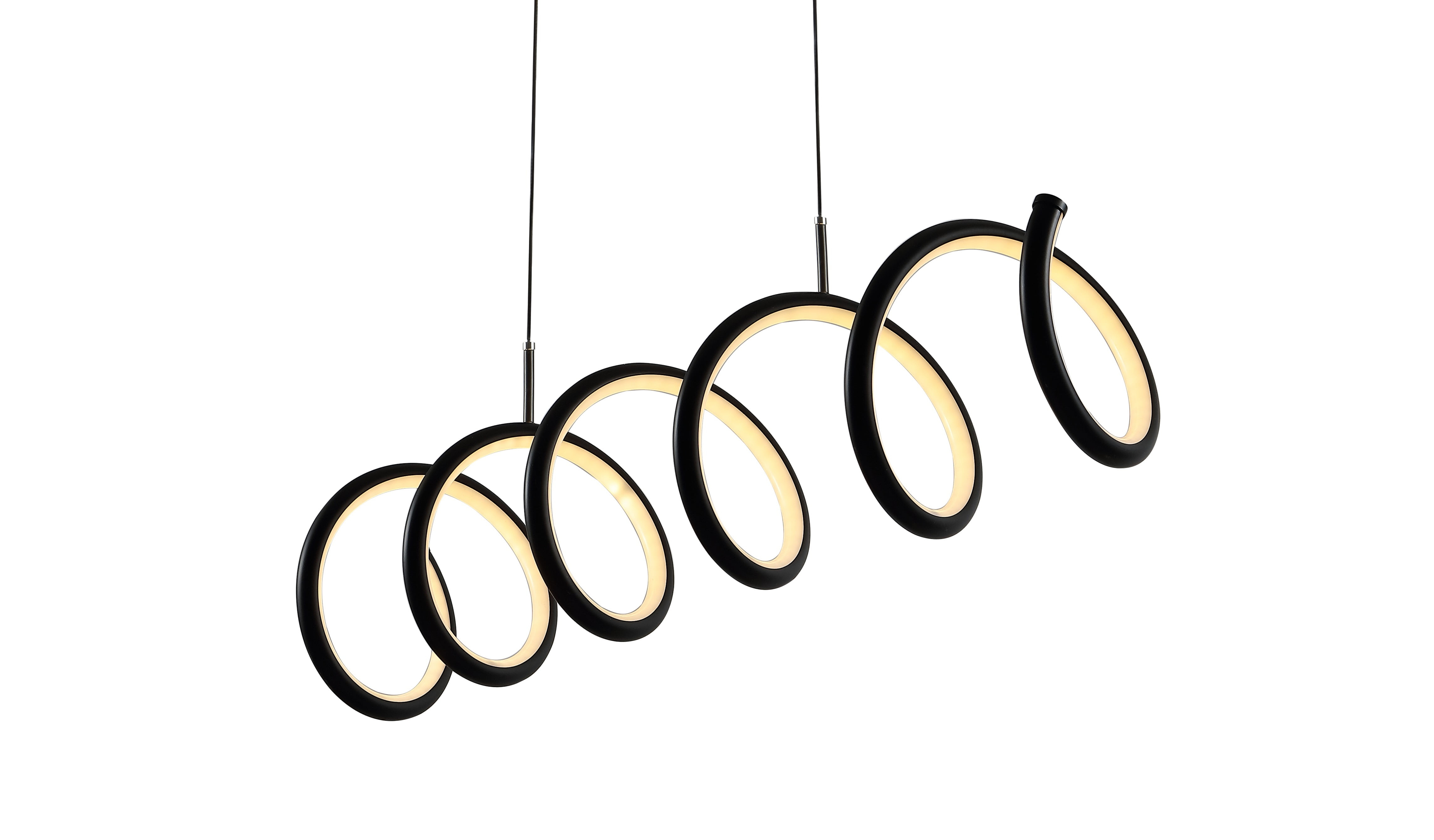 Ali 31" Dimmable Adjustable Integrated LED Metal Linear Pendant, Black