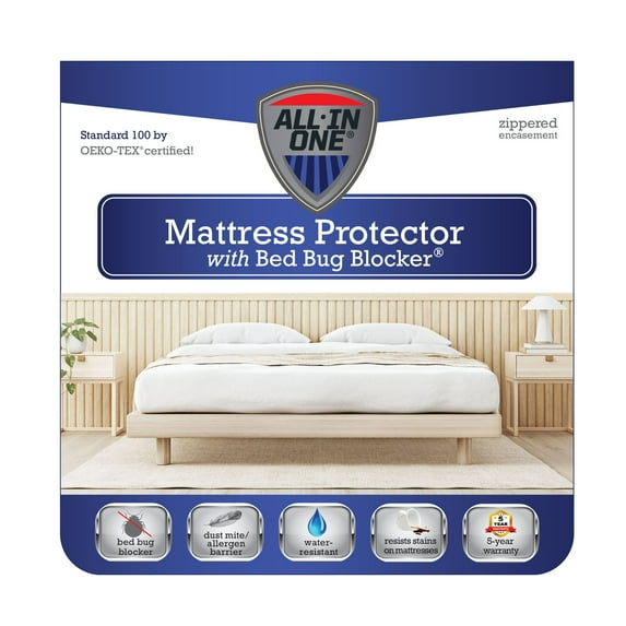 All-in-One Bed Bug Blocker Box Spring Encasement Mattress Protector, Full