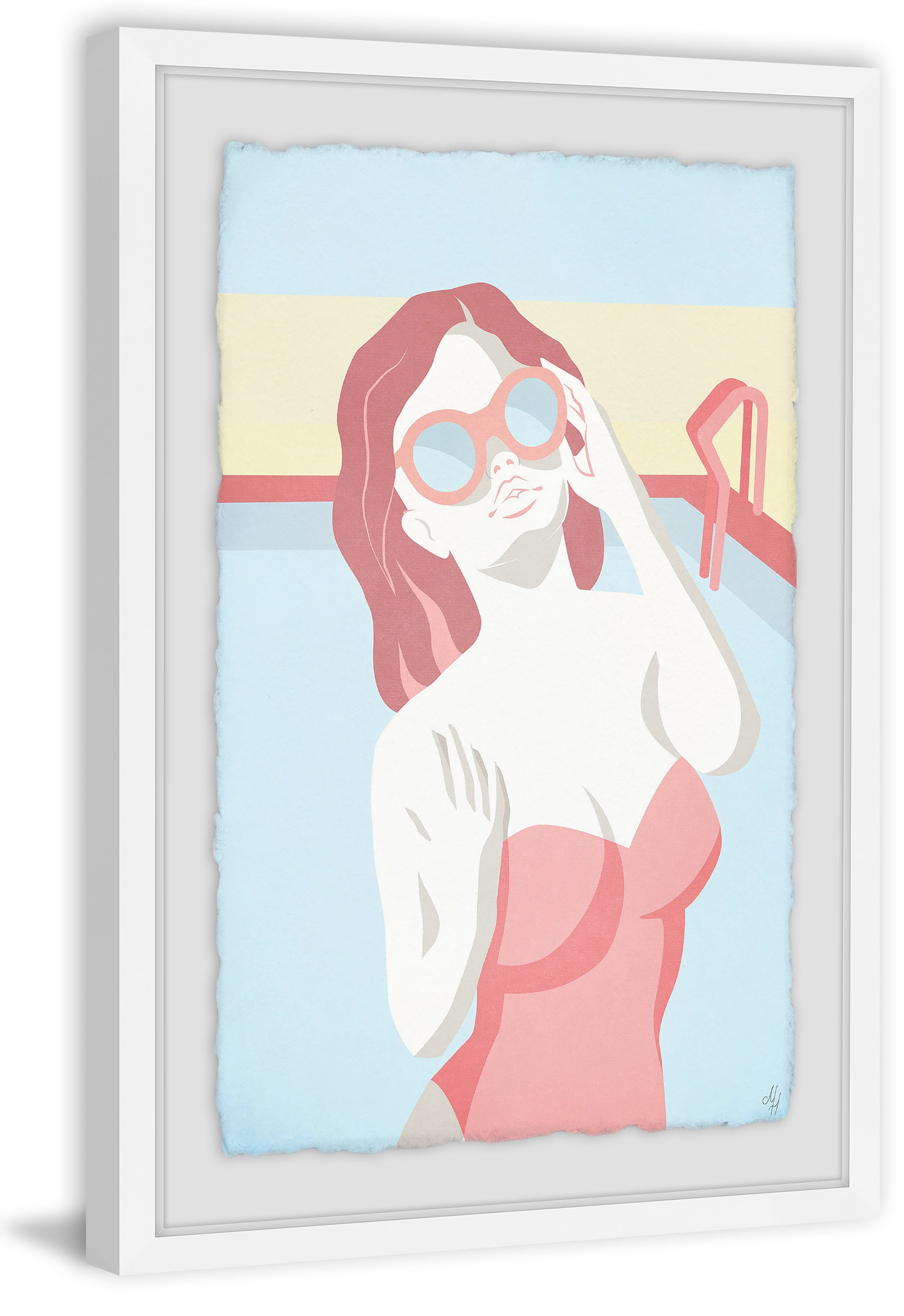 All Pink Framed Painting Art Print, 8.00" x 1.50"