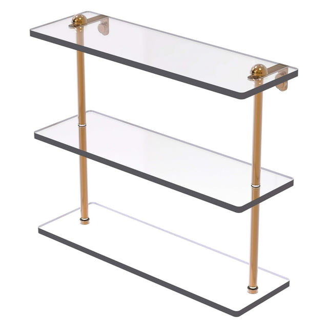Allied Brass RC-5/16-BBR 16 Inch Triple Tiered Glass Shelf, Brushed Bronze