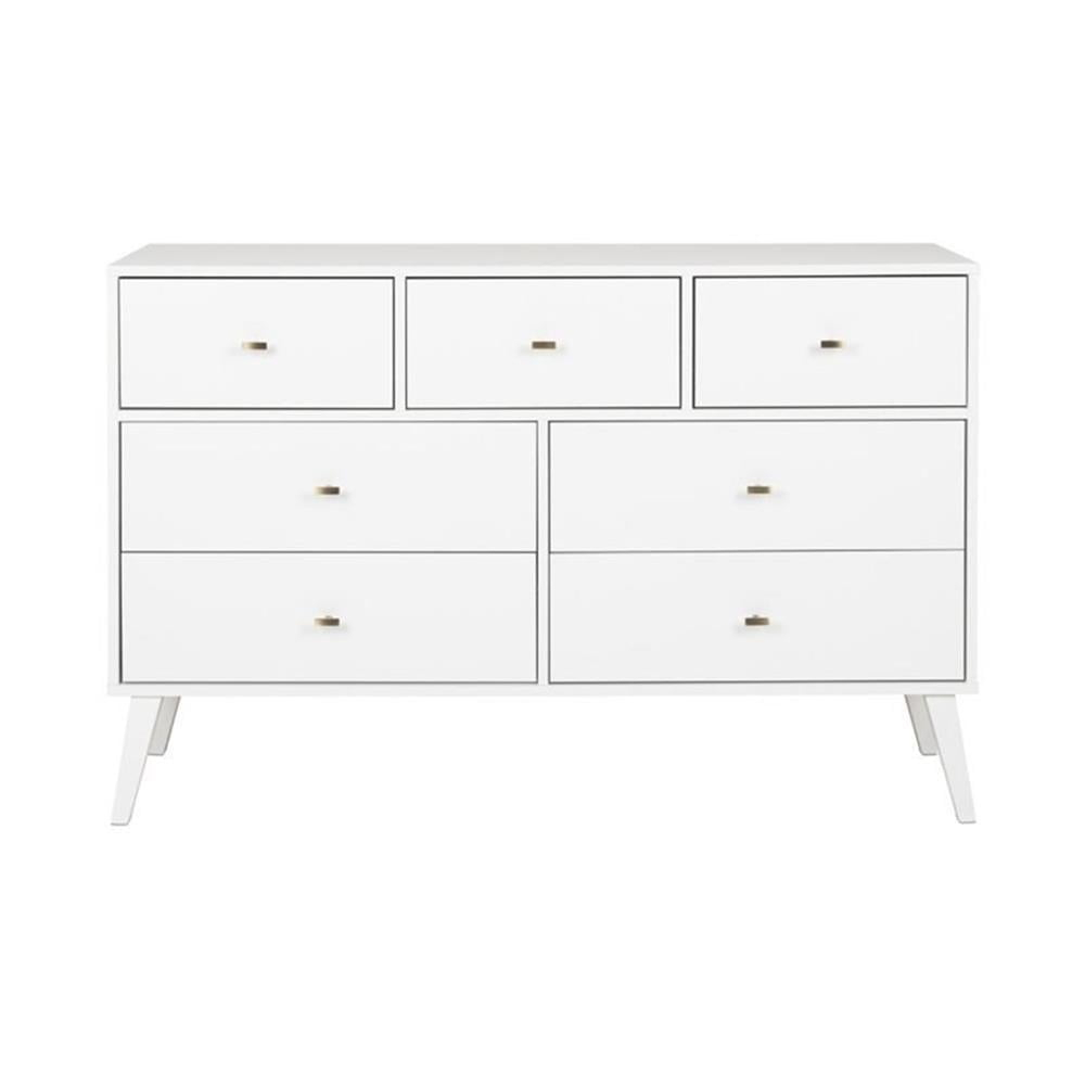 Kingfisher Lane Mid Century Modern 7 Drawer Dresser in White