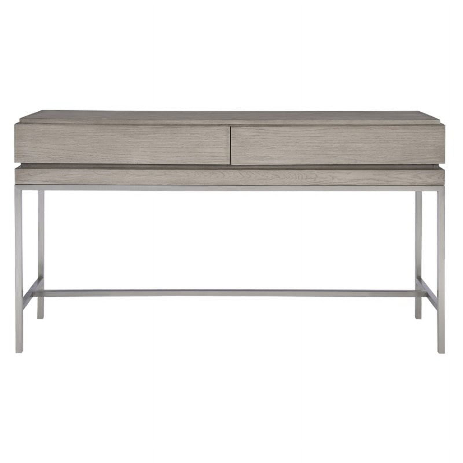 Uttermost Kamala Oak MDF and Stainless Steel Console Table in Mushroom Gray