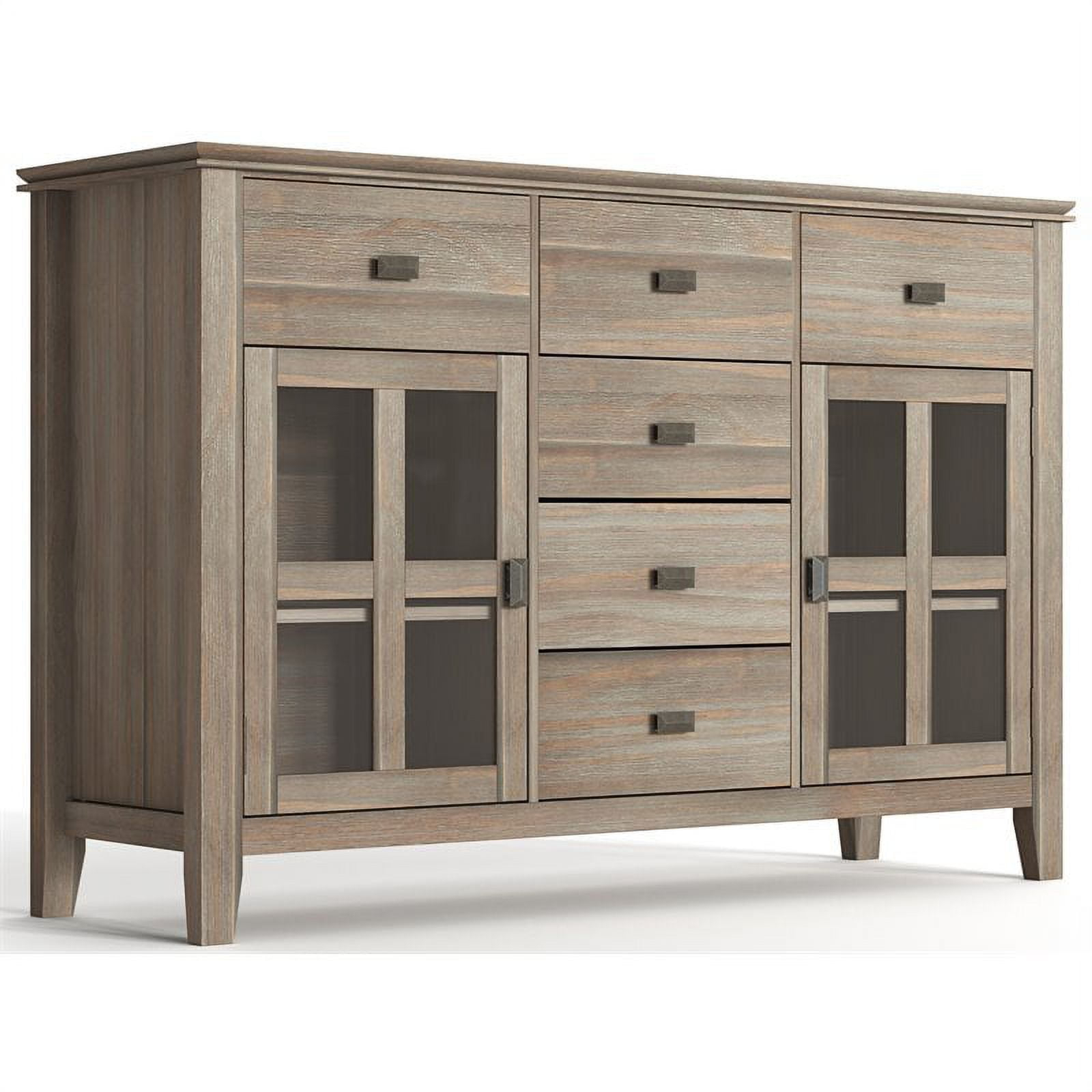 Simpli Home Artisan Solid Wood Sideboard Buffet In Distressed Grey