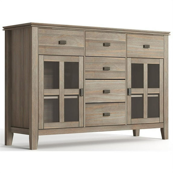 Allora Wood 54" Transitional Sideboard Buffet Credenza in Gray