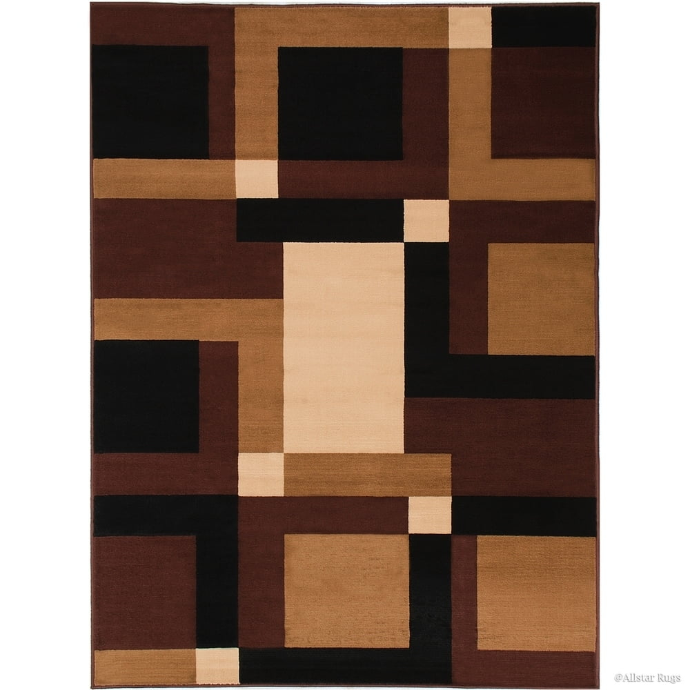 Allstar Rugs Allstar Ultra-soft Modern Geometric Rug Brown 5' 2"x7' 0" 5' x 8'