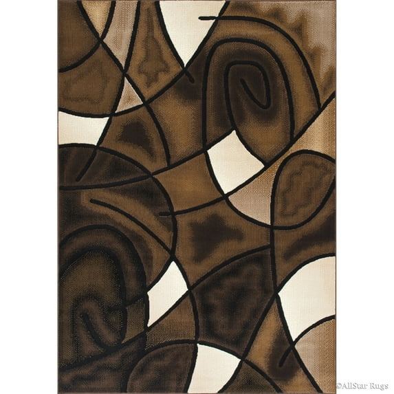 Allstar Rugs Allstar Exclusive Modern Linear Design Rug Chocolate 4' 11"x6' 11" 5' x 8'
