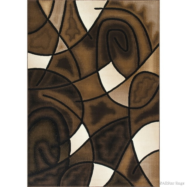 Allstar Rugs Allstar Exclusive Modern Linear Design Rug Chocolate 4' 11"x6' 11" 5' x 8'