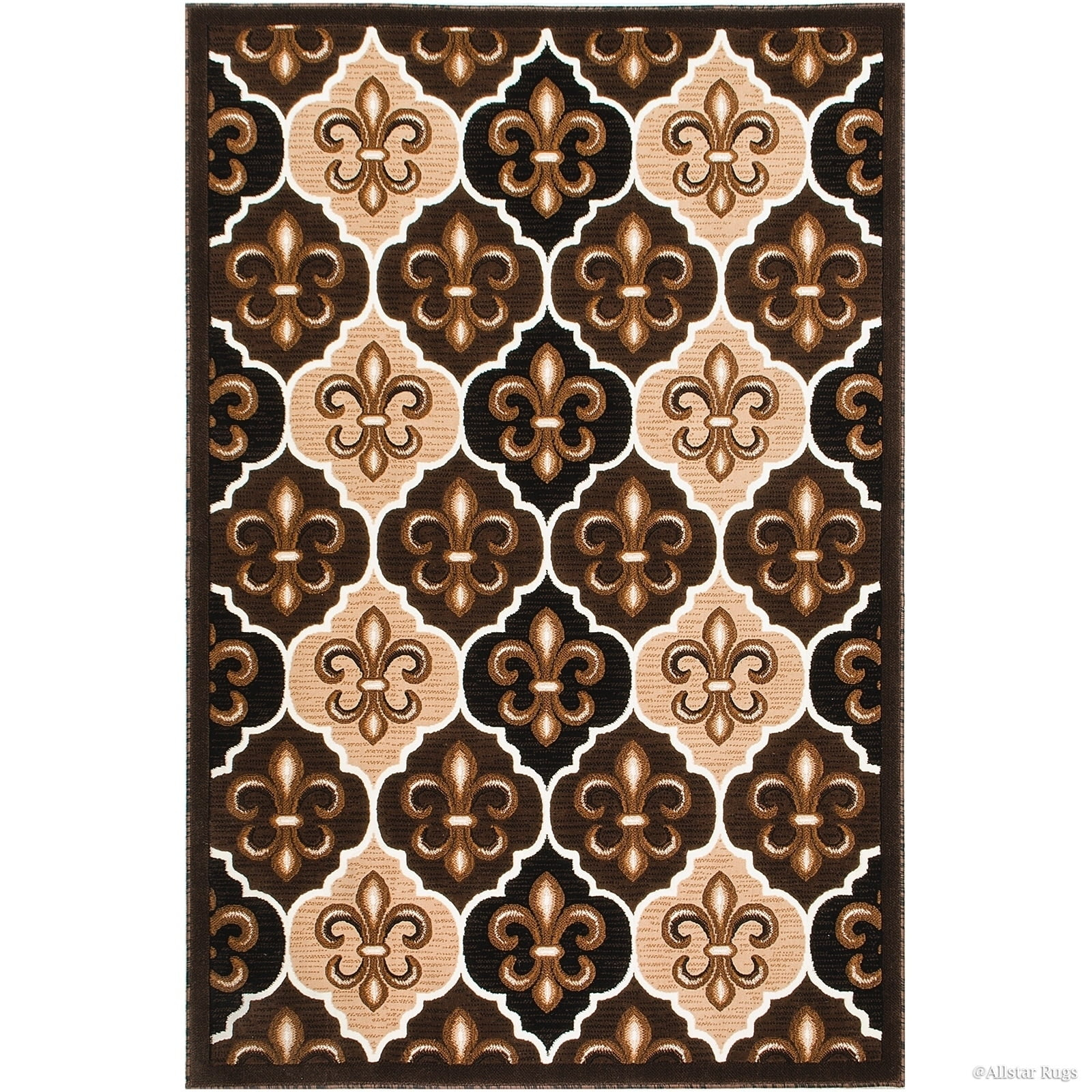 Allstar Rugs Allstar Modern Floral Fleur De Lis Design Rug 4' 11"x6' 11" 5' x 8'