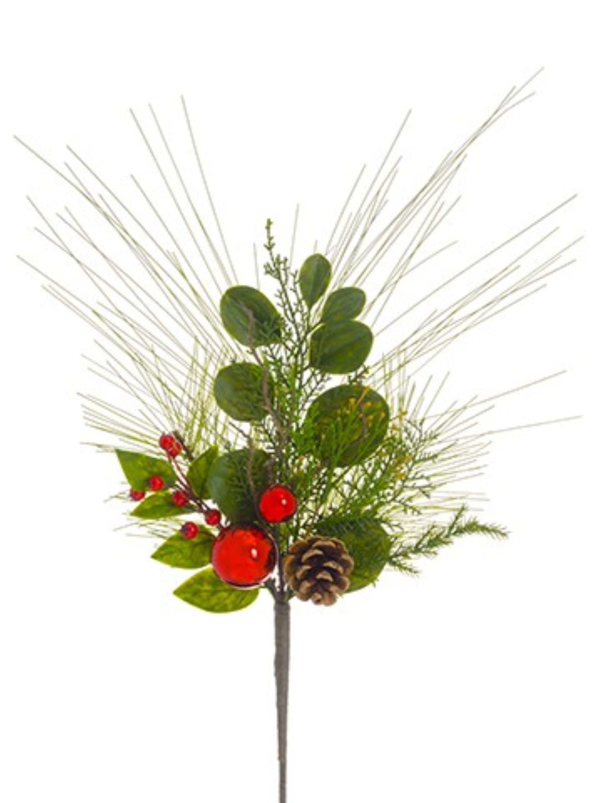 Allstate Floral Mixed Pine with Pine Cone and Berry Christmas Spray 22"