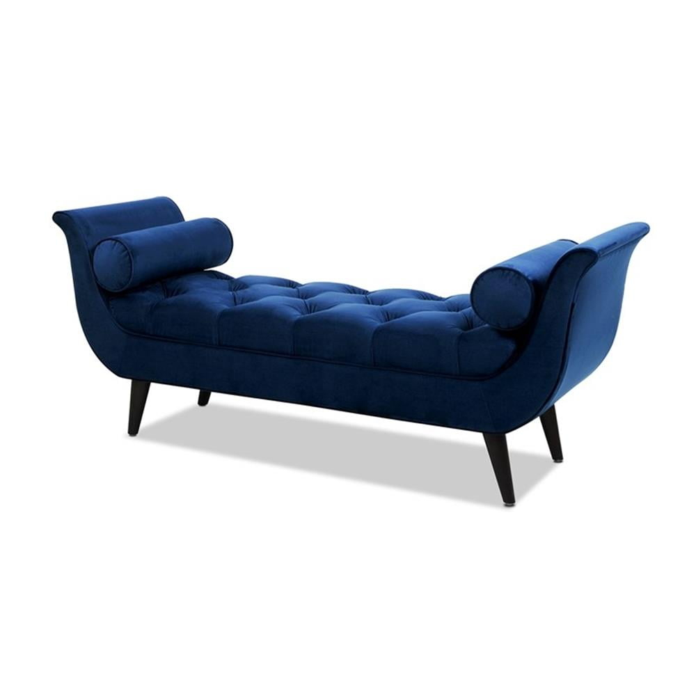 Alma Tufted Flared Arm Entryway Bench Navy Blue