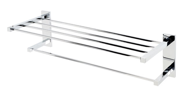 Alno Inc Contemporary II 2 Piece Metal Bracket Shelf with Towel Bar