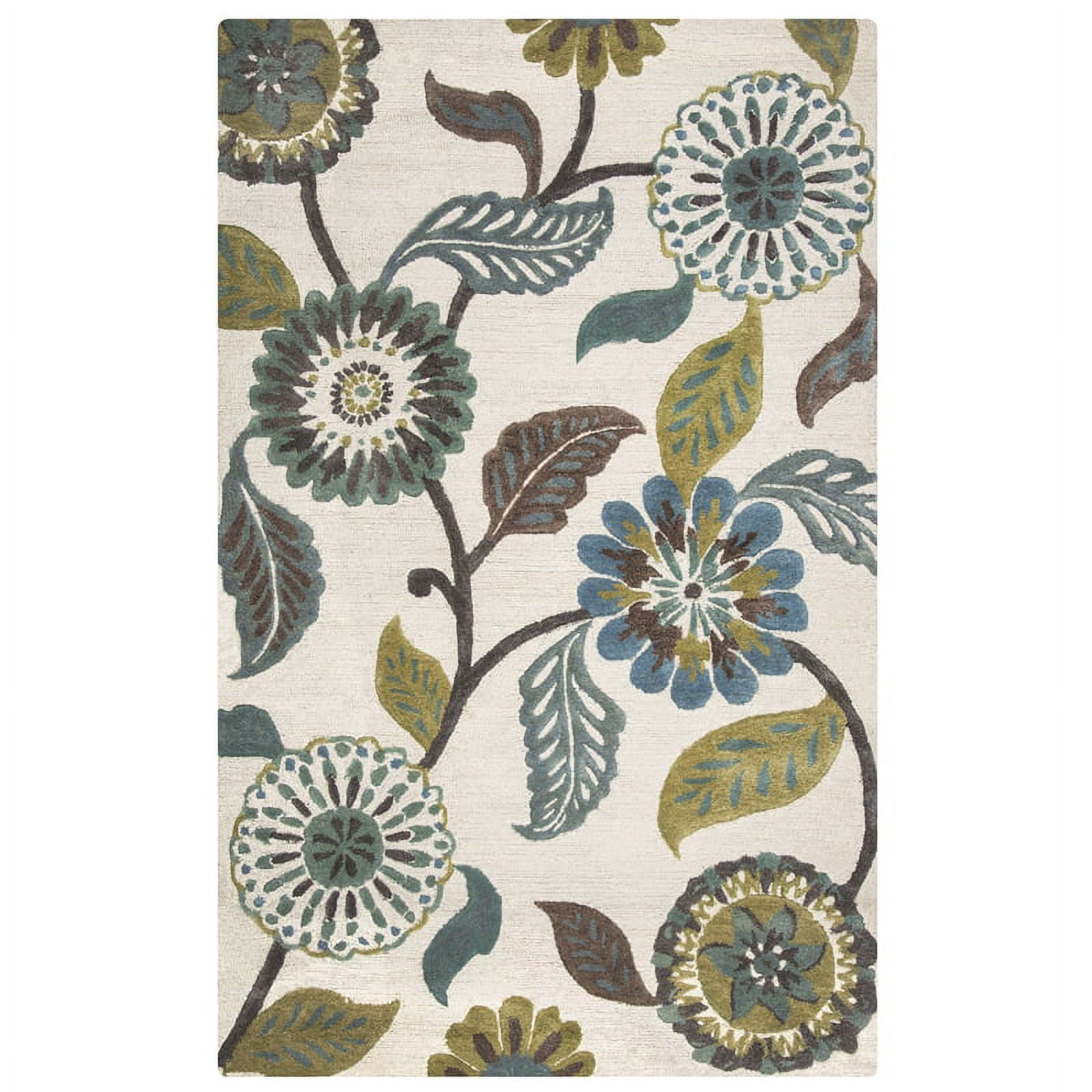 Alora Decor Milan 6'6" x 9'6" Floral Sage/Blue-Teal/Gray/Rust/Blue Area Rug