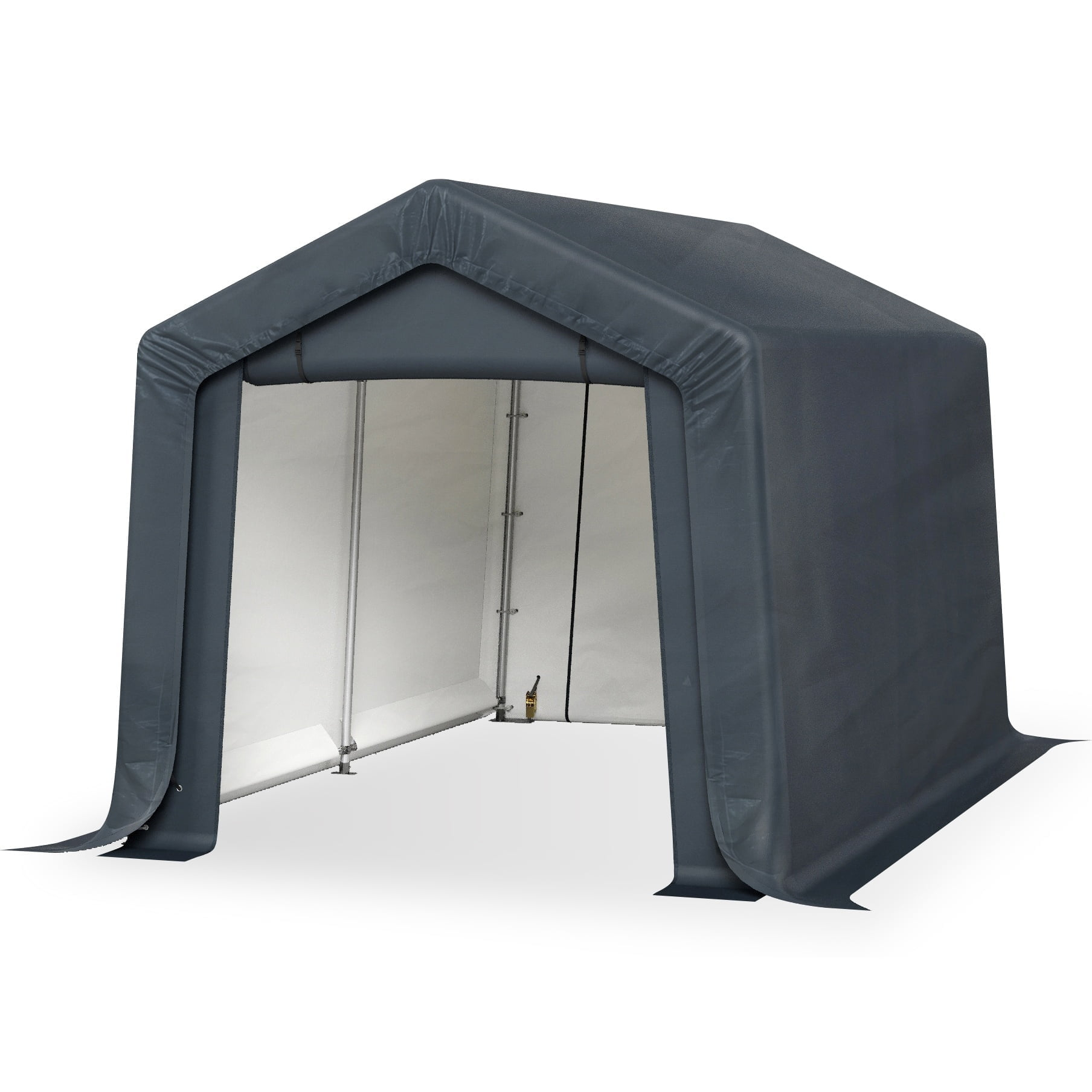 Alpha Joy 8 x 12 x 7.3ft Outdoor Storage Shed Heavy Duty Portable Carport Canopy Shelter, for Bike, Motorcycle, Garden Storage
