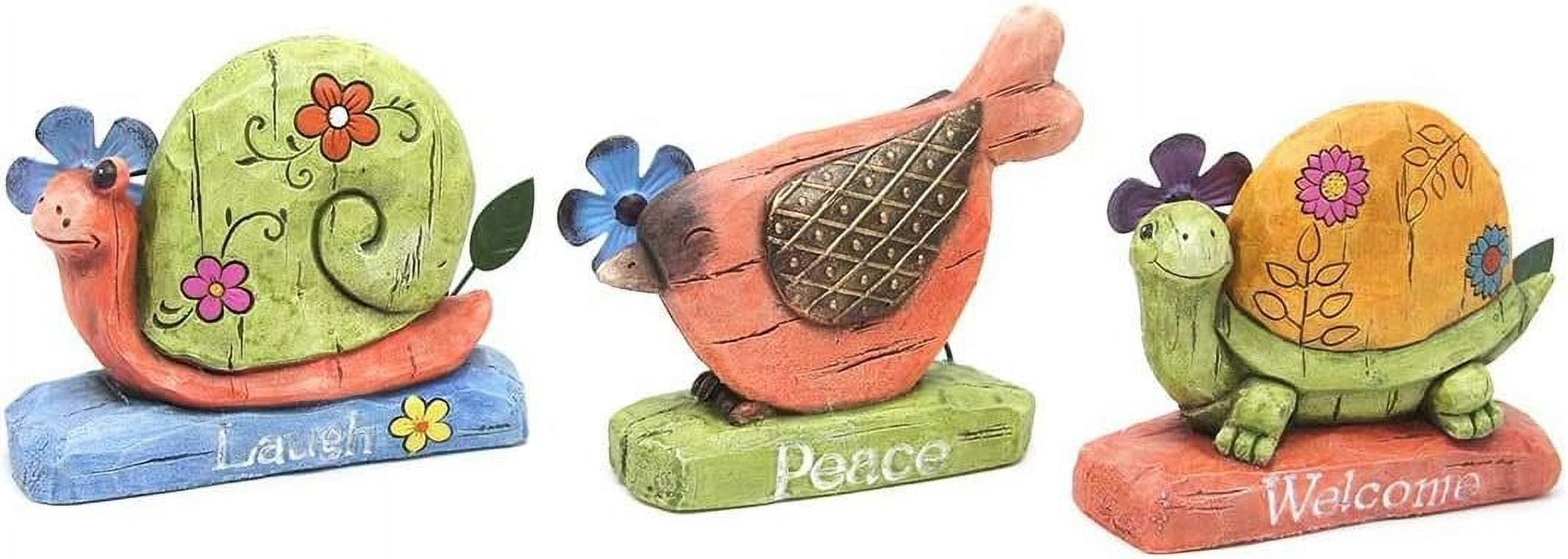 Alpine Corporation Cement Animal Statues - Assorted Tray Pack of 9, 5 Inch Tall