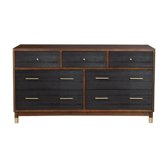 Alpine Furniture Belham 7 Drawer Wood Dresser in Dark Walnut (Brown)
