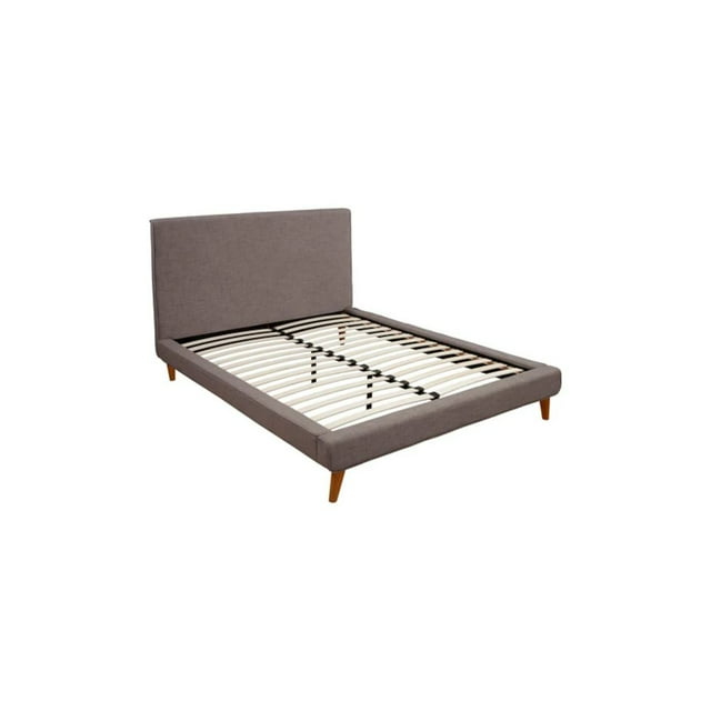 Alpine Furniture Cama de Plataforma Tapizada de Britney California King en Gris Oscuro