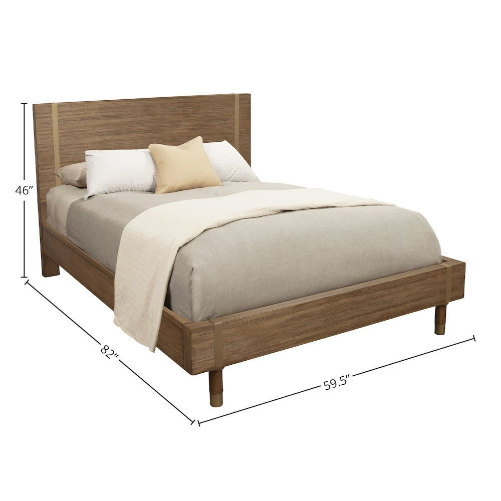 Alpine Furniture Eaton Full Size Wood Platform Bed in Sand (Beige)