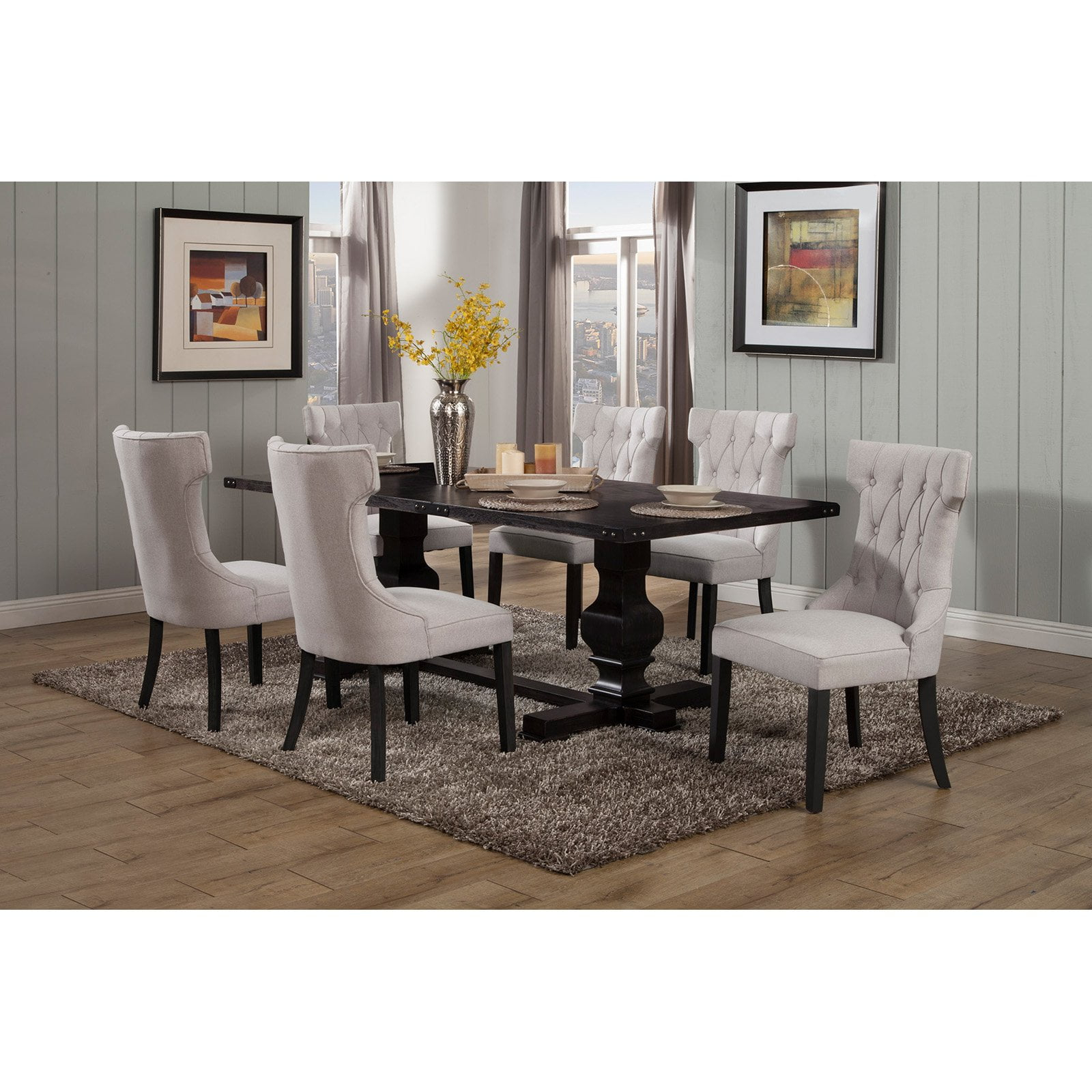 Alpine Furniture Manchester Wood Dining Table in Vintage Black