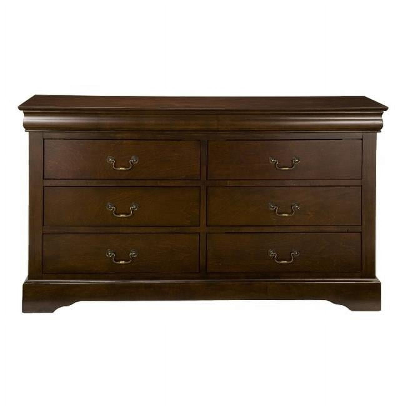 Alpine Furniture West Haven 6 Drawer Wood Dresser in Cappuccino (Brown)
