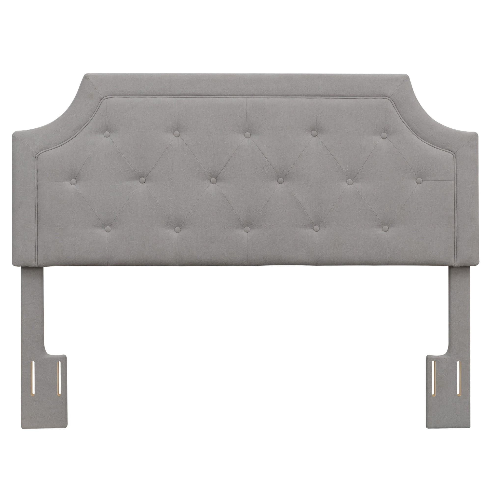 Alta Gray Microfiber Upholstered Diamond Tufted Queen Headboard