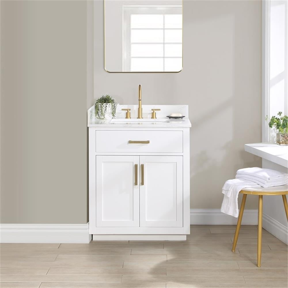 Altair 30" Single Bathroom Vanity in White without Mirror