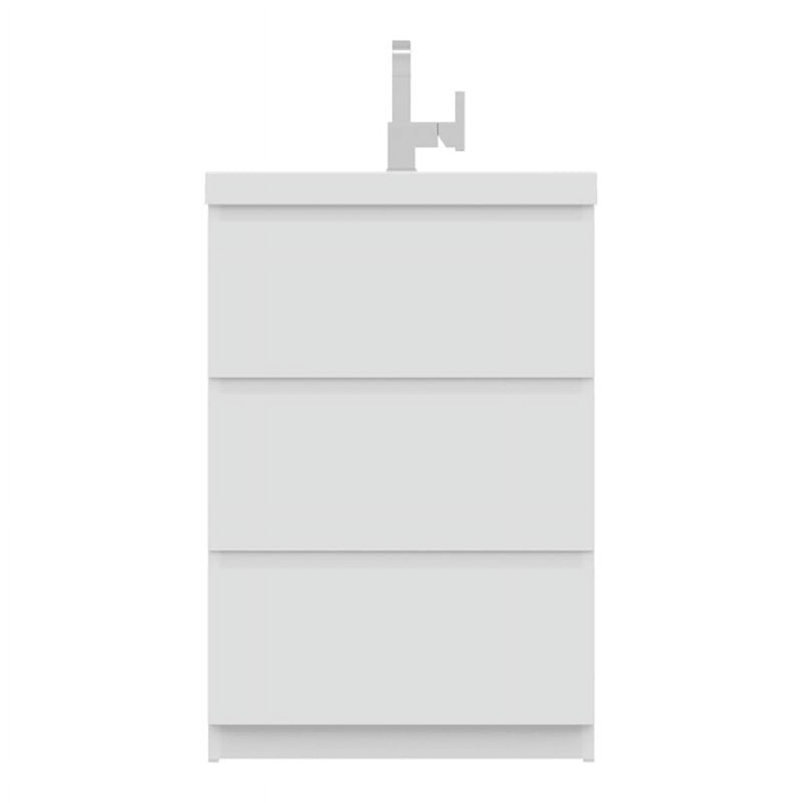 Alya Bath Paterno 24" Modern Wood Freestanding Bathroom Vanity in White