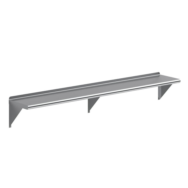 AmGood 12 in. x 72 in. Stainless Steel Wall Shelf | NSF Certified | Appliance & Equipment Metal Shelving | Kitchen, Restaurant, Garage, Laundry, Utility Room